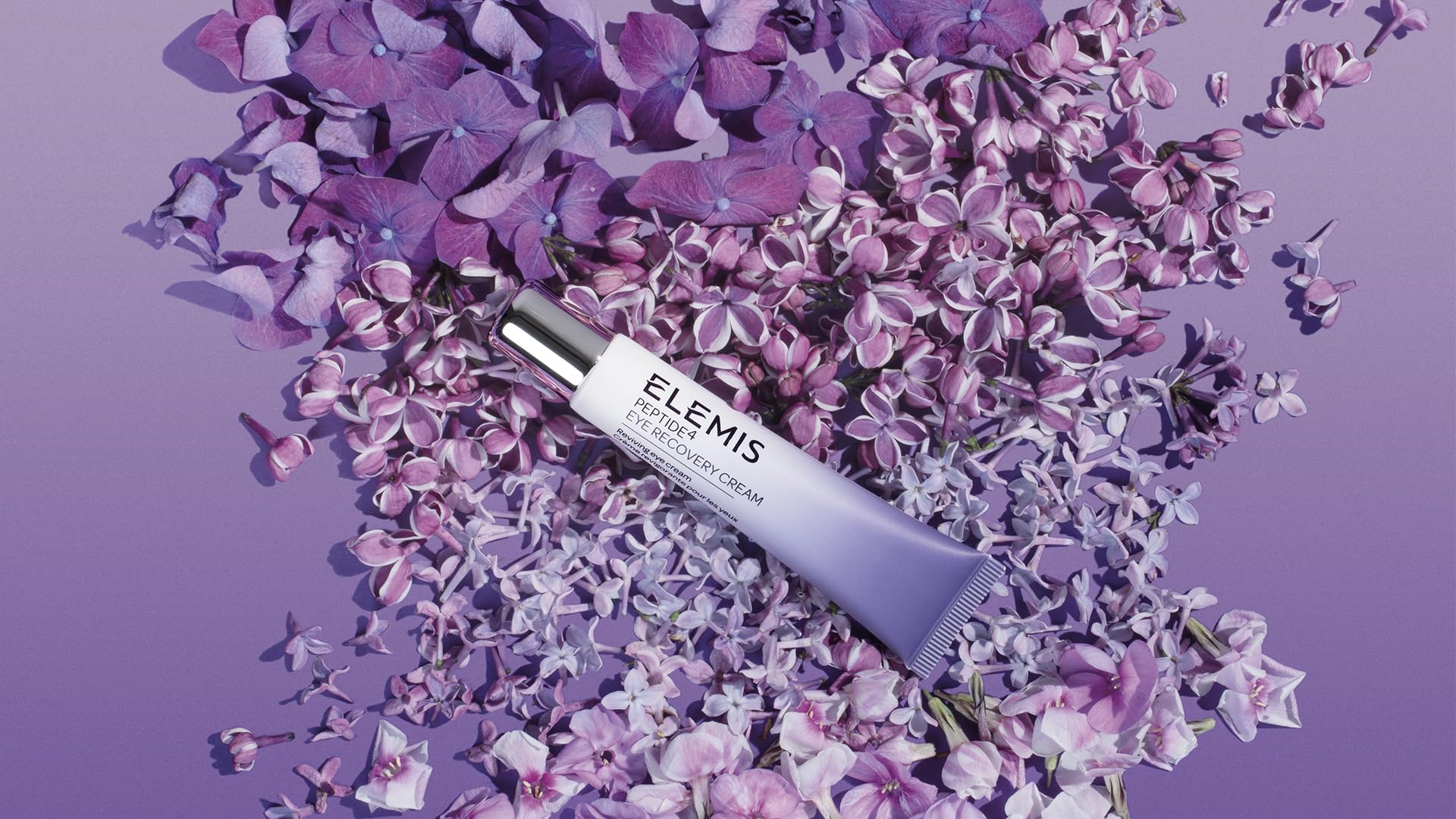 Elemis Peptide4 Eye Recovery Cream cooling texture refreshes tired eyes.