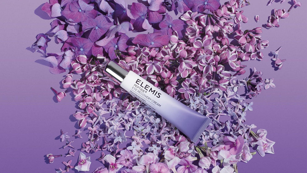 Elemis Peptide4 Eye Recovery Cream cooling texture refreshes tired eyes.
