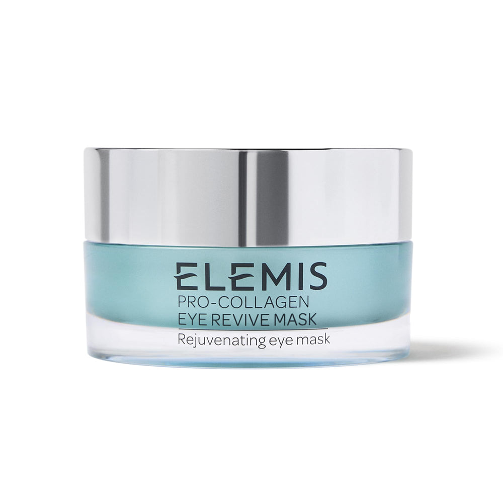Elemis Pro-Collagen Eye Revive Mask application shows hydrating under-eye care.