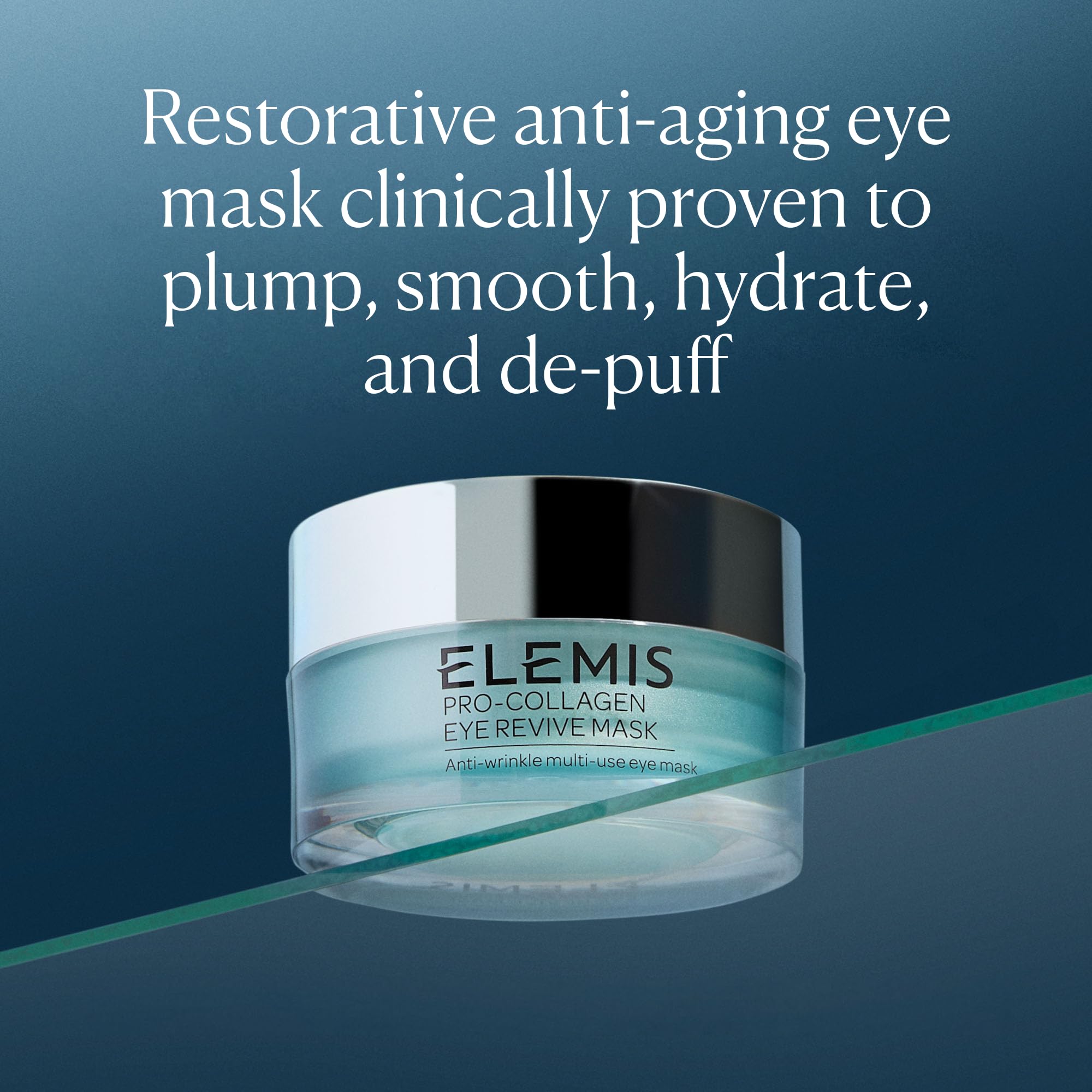 Elemis Pro-Collagen Eye Revive Mask under makeup use for daytime refresh.