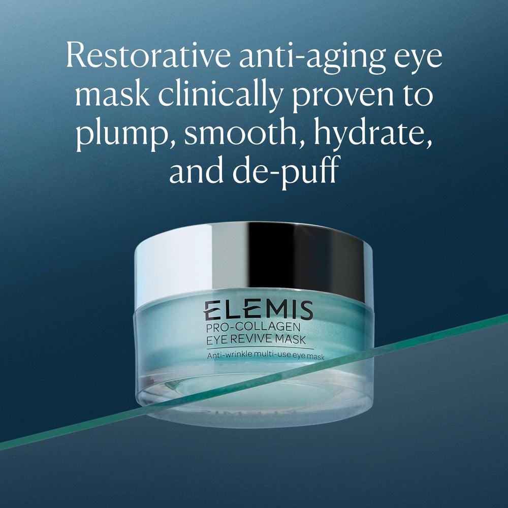 Elemis Pro-Collagen Eye Revive Mask under makeup use for daytime refresh.