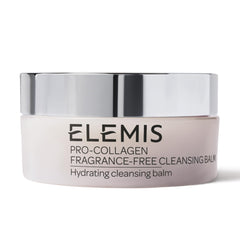 Elemis Pro-Collagen fragrance-free cleansing balm jar closeup for a soothing fragrance-free cleanse.