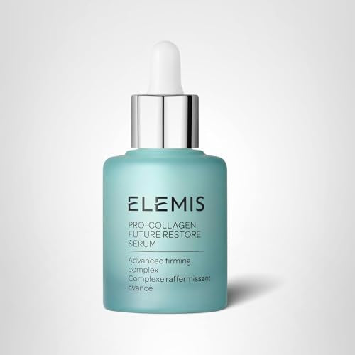 ELEMIS Pro-Collagen Future Restore Serum bottle on skin post-application for firming look