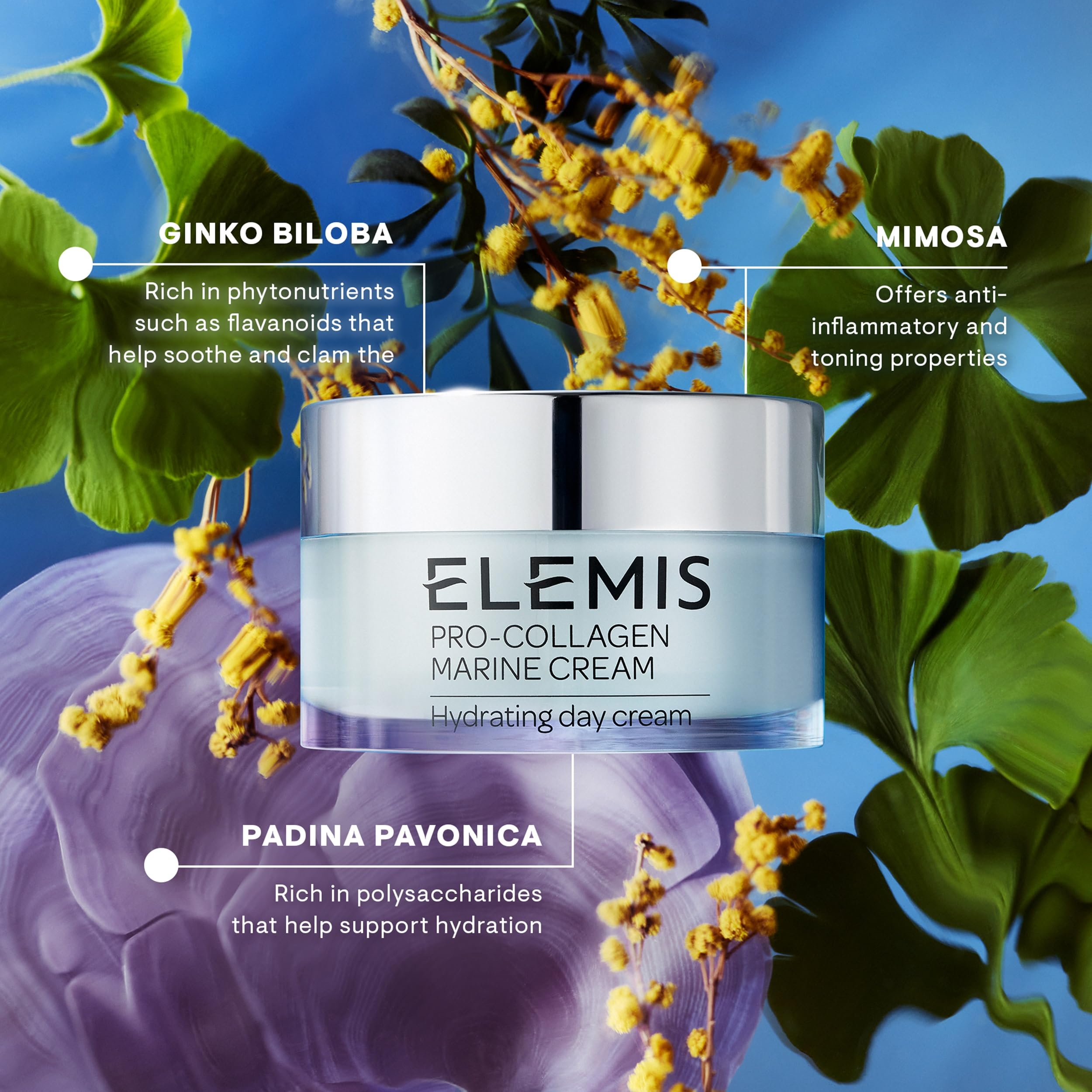 ELEMIS Pro-Collagen Marine Cream close up shows rich nourishing consistency.