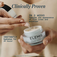 ELEMIS Pro-Collagen Marine Cream hand application image shows quick absorption and daily use.