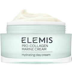 ELEMIS Pro-Collagen Marine Cream jar shows rich hydration for dry skin.