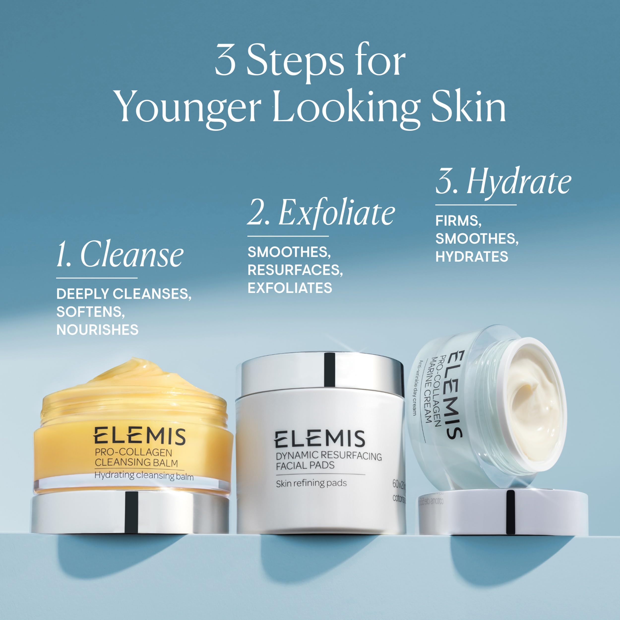 ELEMIS Pro-Collagen Marine Cream tube packaging highlights premium branding.