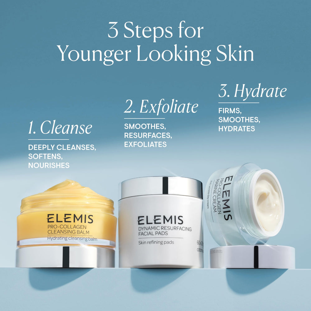 ELEMIS Pro-Collagen Marine Cream tube packaging highlights premium branding.