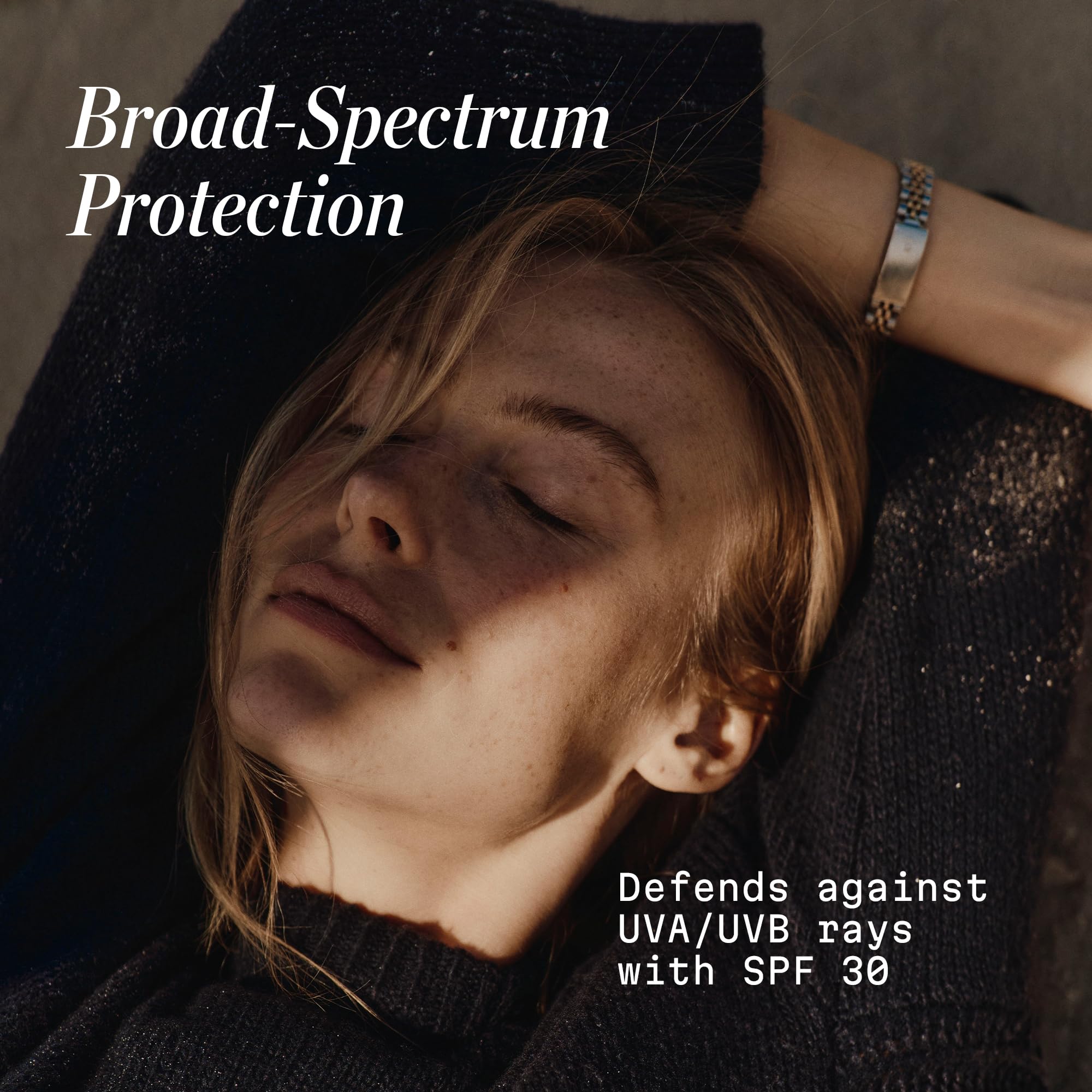 Elemis Pro-Collagen Marine Cream SPF30 on face applying for smooth, refreshed skin.