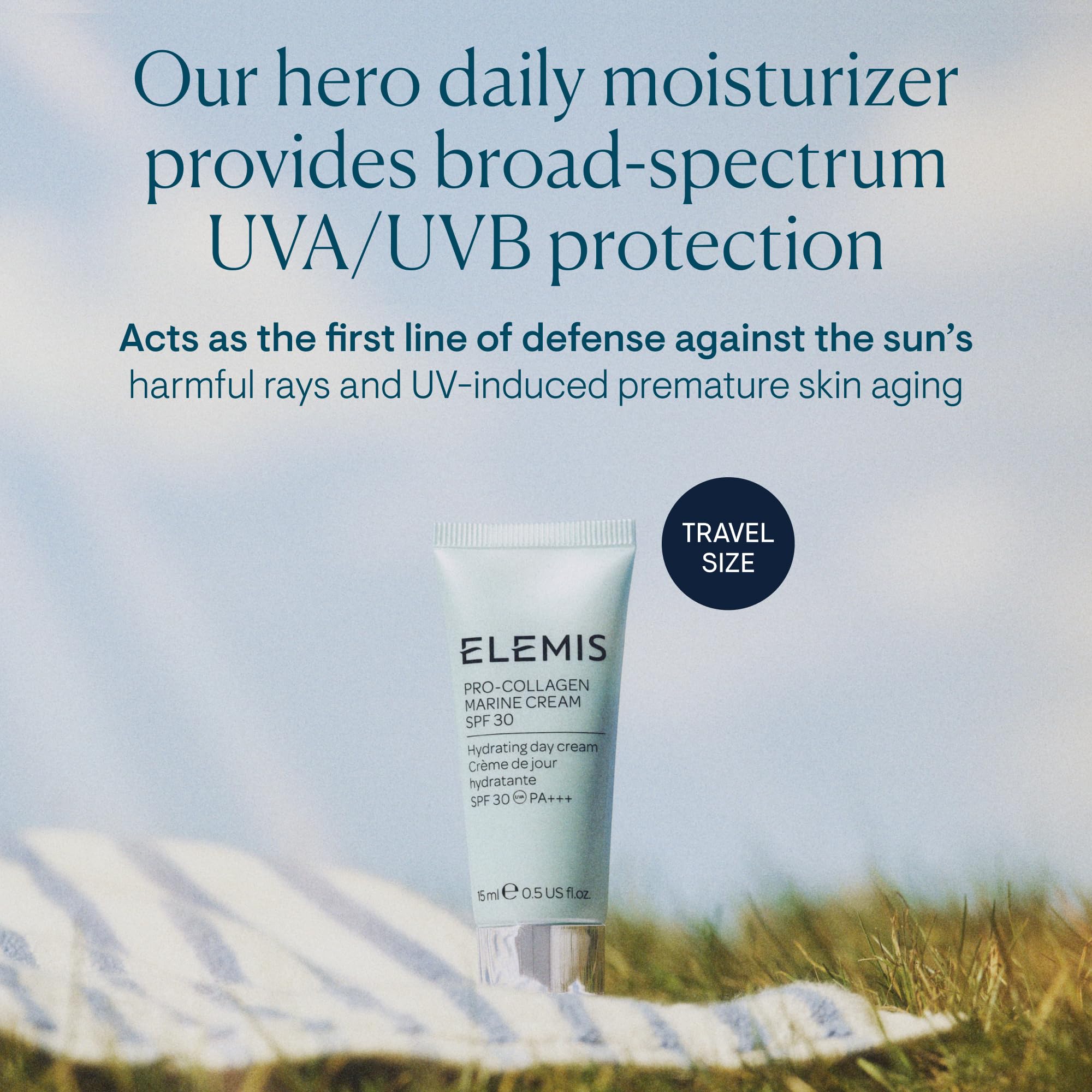 ELEMIS Pro-Collagen Marine Cream applied to face, neck, and décolletage
