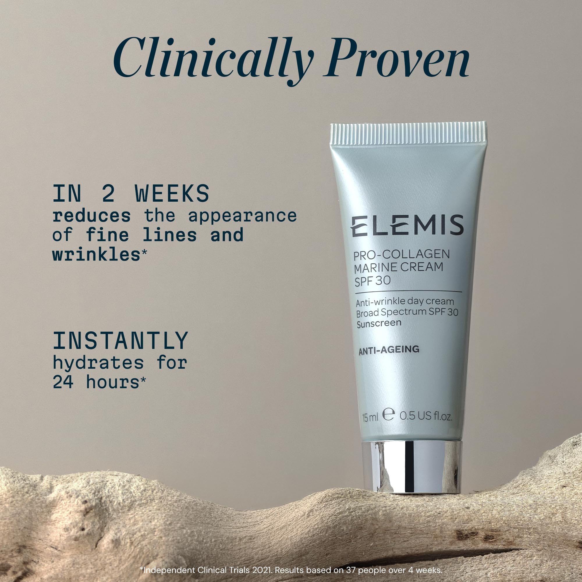 ELEMIS Pro-Collagen Marine Cream SPF 30 on skin demonstrates daily sun protection