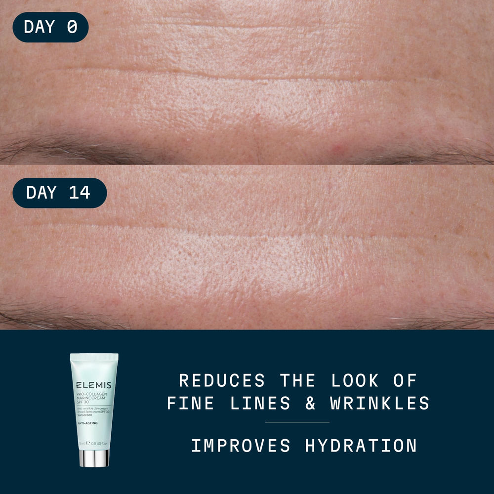 ELEMIS Pro-Collagen Marine Cream texture swatch showing gel-cream finish