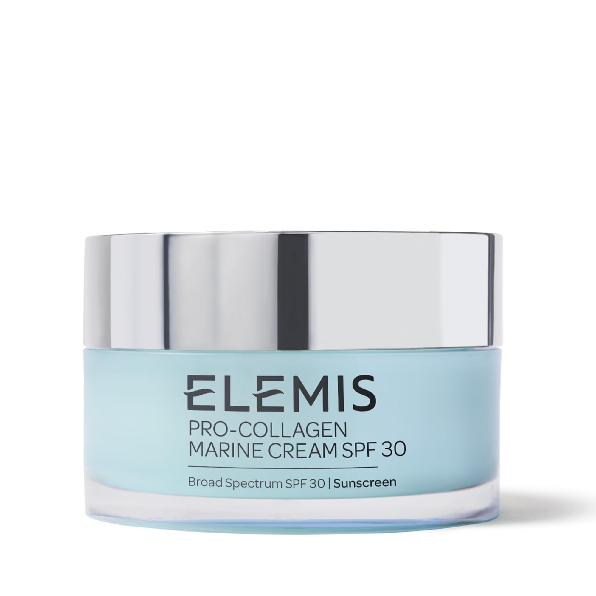Elemis Pro-Collagen Marine Cream SPF30 tube closeup for daily hydration and SPF protection.