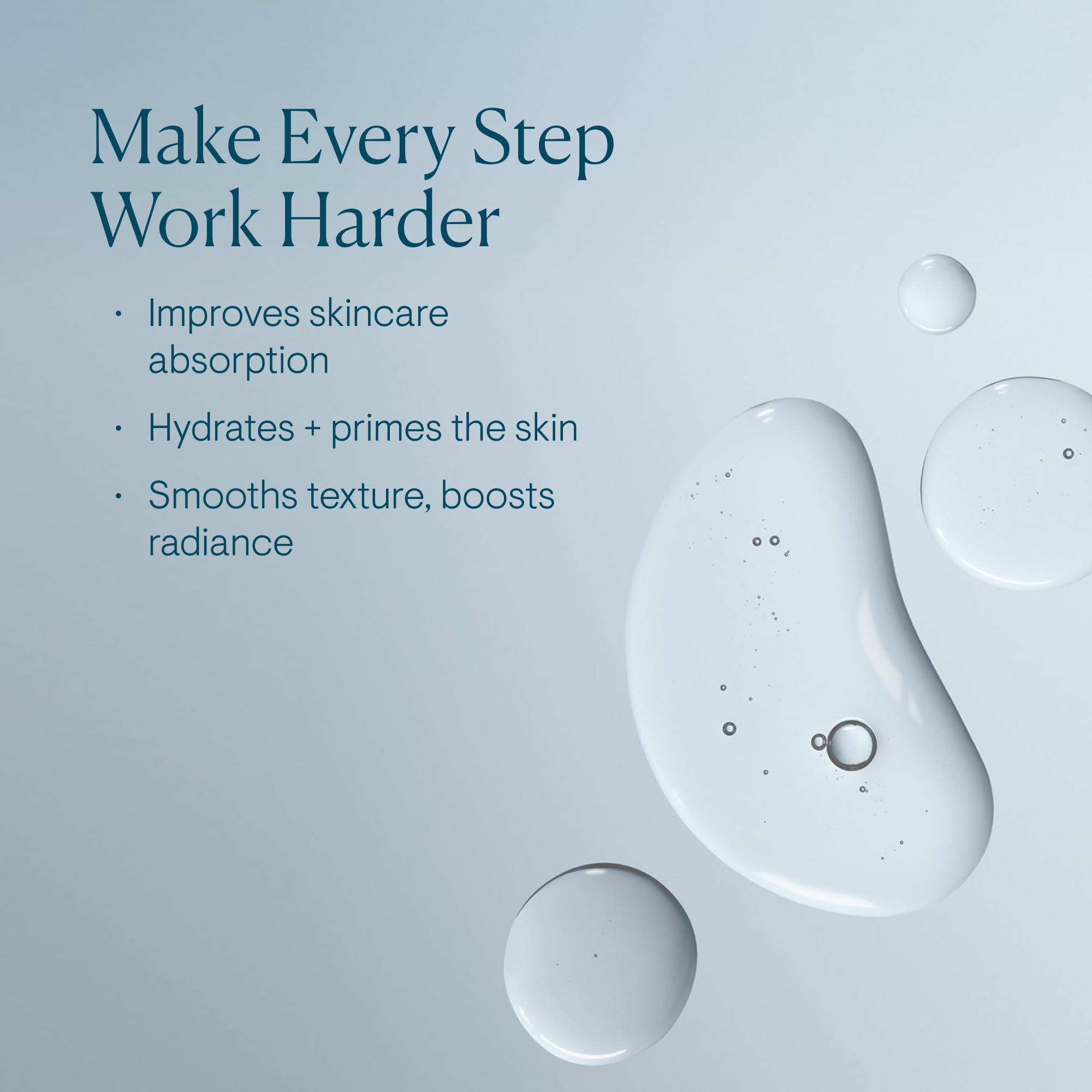 Close-up texture of the essence showing a refreshing water-gel feel.