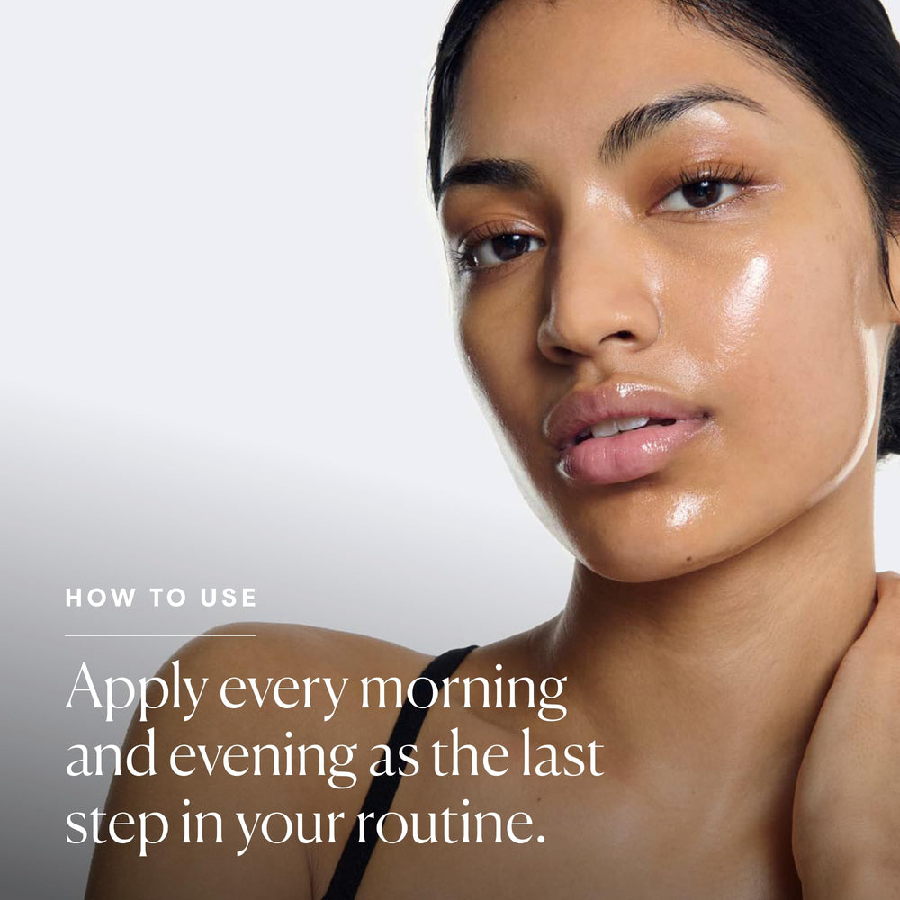 ELEMIS Pro-Collagen Marine Oil on skin shows radiant, nourished appearance.