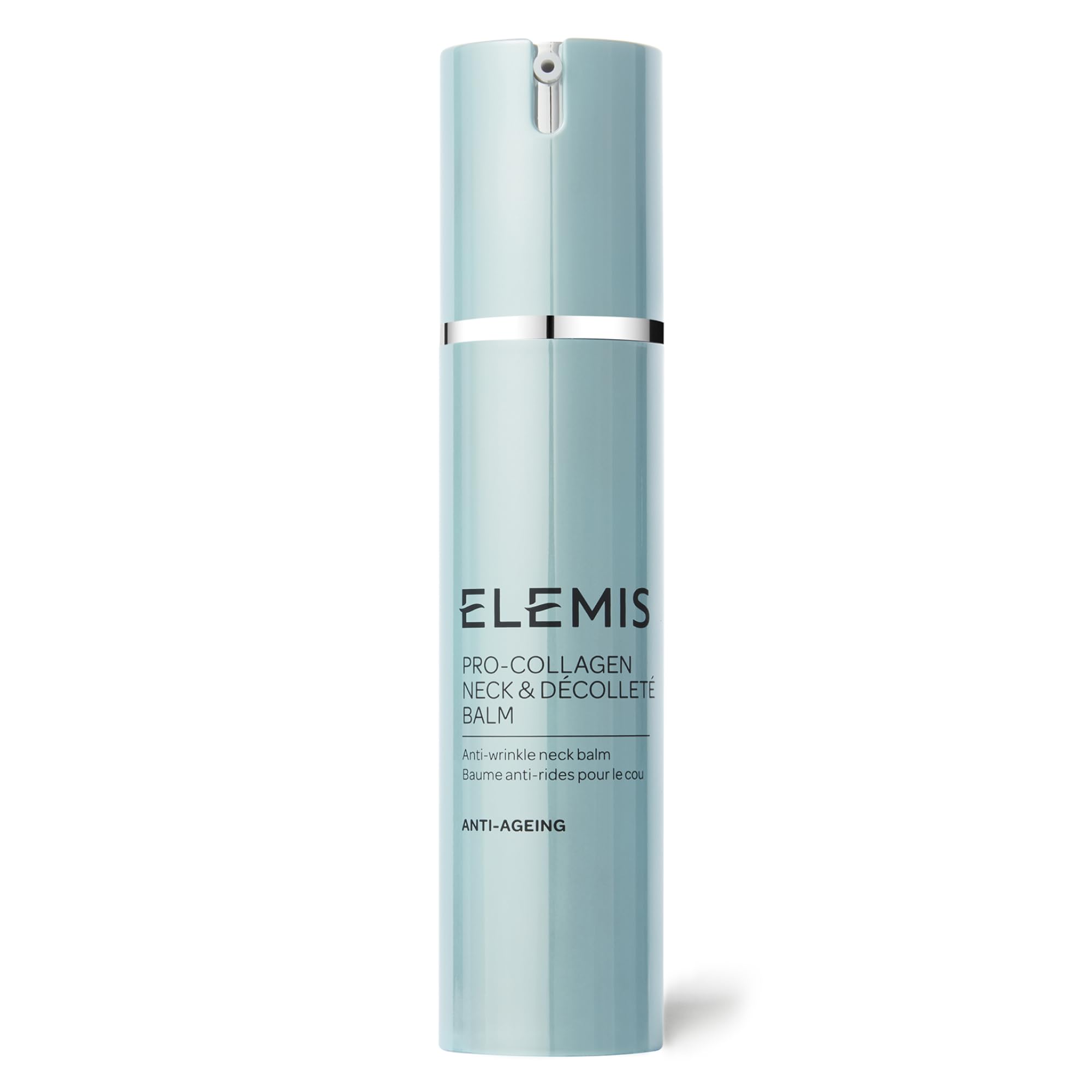 ELEMIS Pro-Collagen Neck & Décolleté Balm jar with rich texture for firmer-looking skin.