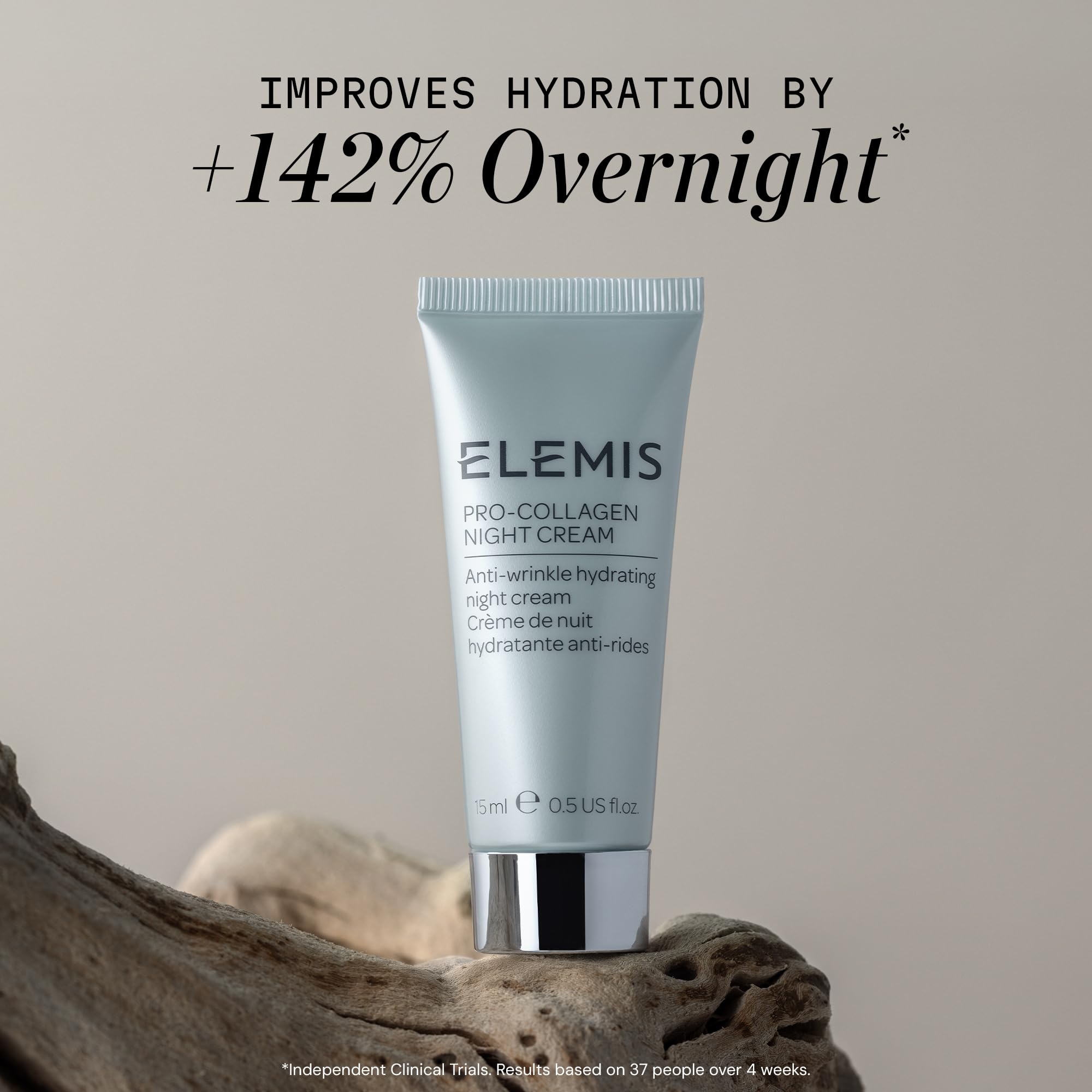 ELEMIS Pro-Collagen Night Cream on hand demonstrates easy nightly application
