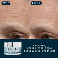 Texture swatch of ELEMIS Pro-Collagen Night Cream showing creamy smoothing feel.