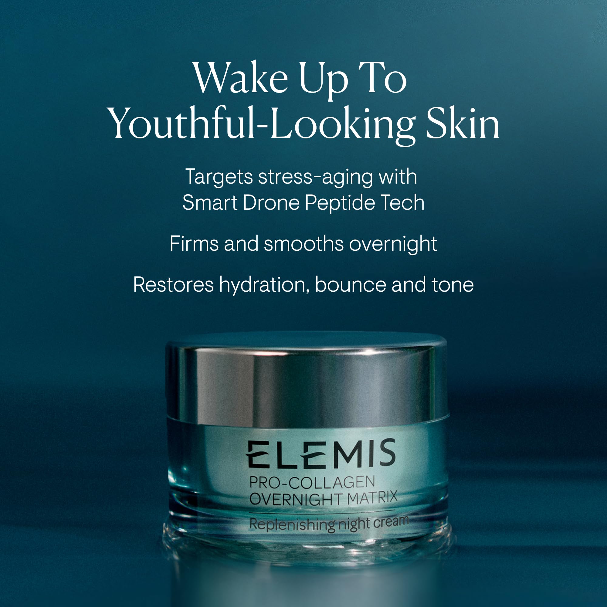 Elemis Pro-Collagen Overnight Matrix 50ml jar packaging showcasing premium anti-aging care