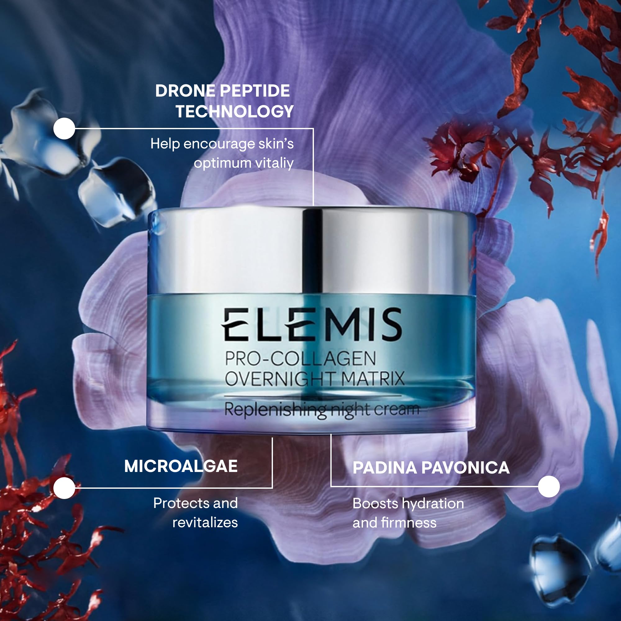Elemis Pro-Collagen Overnight Matrix overnight routine shot suggesting indulgent care