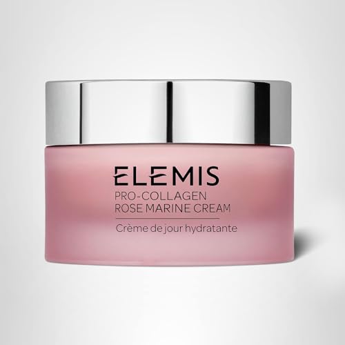 Elemis Pro-Collagen Rose Marine Cream swatch on skin with radiant glow.