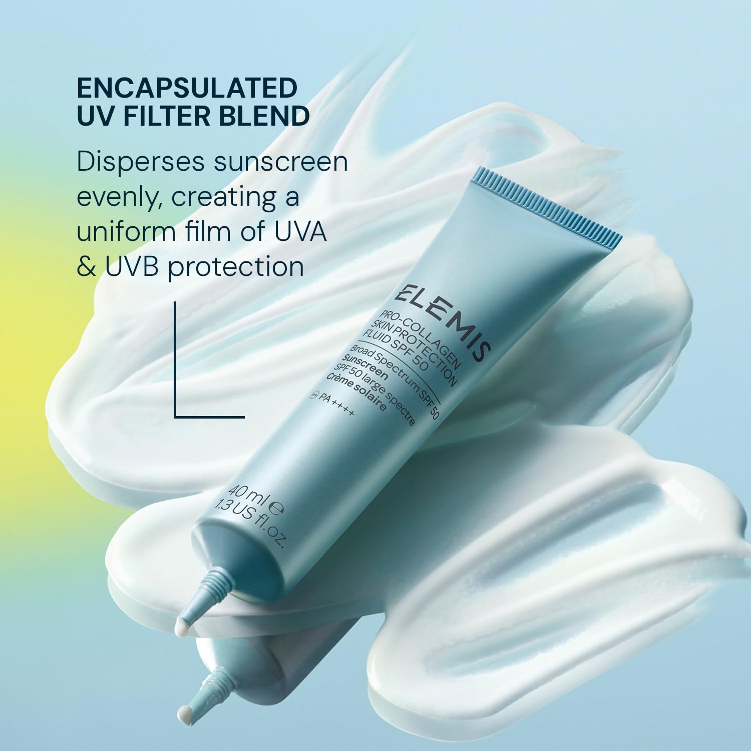 Elemis Pro-Collagen SPF 50 packaging highlights premium, travel-friendly design for daily protection.