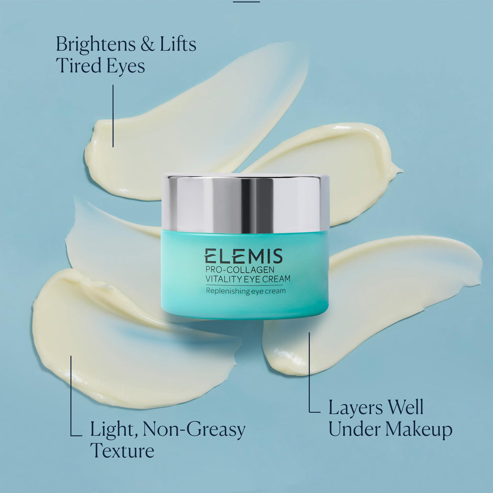 ELEMIS Pro-Collagen Vitality Eye Cream on eyelids for brightness and hydration