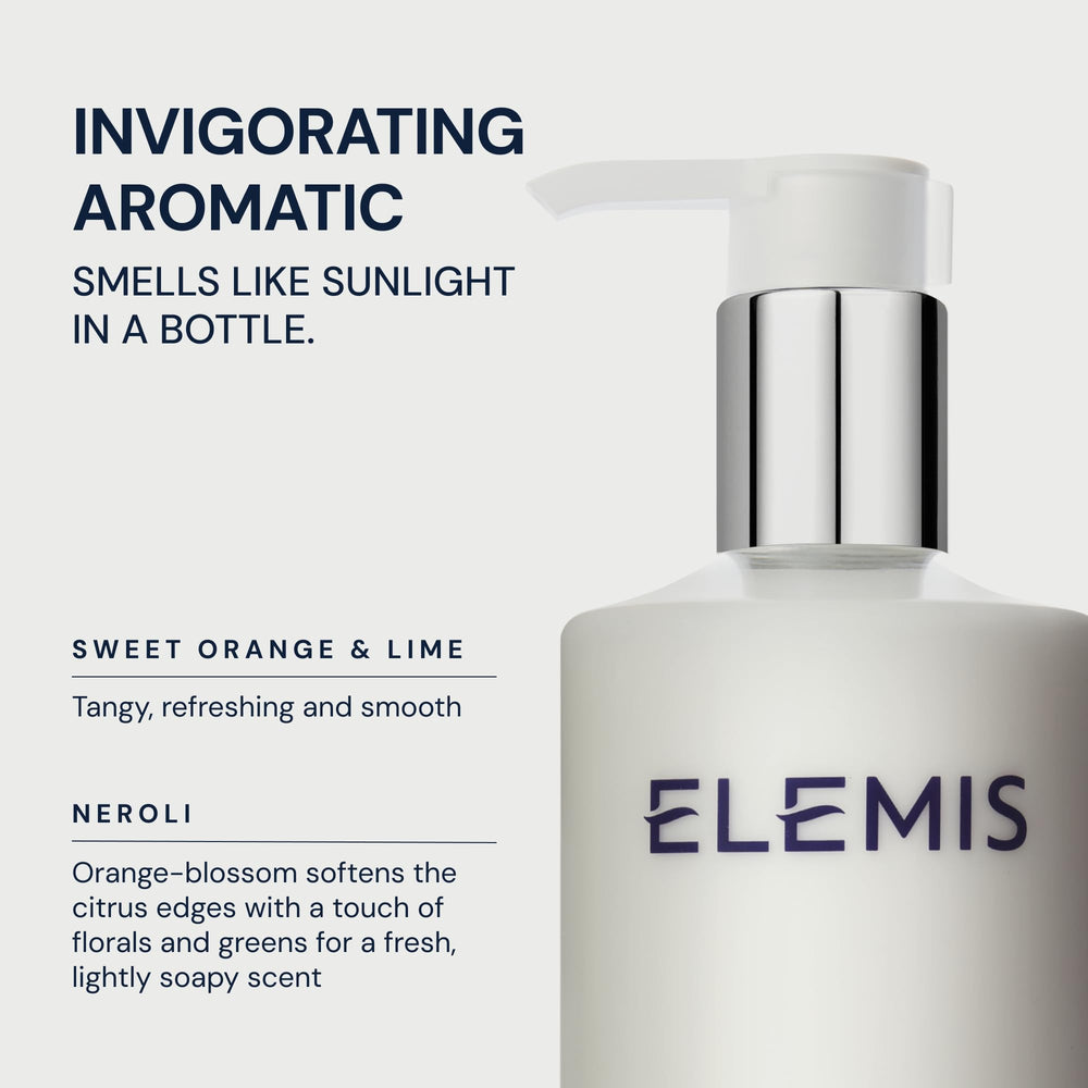 ELEMIS Revitalise-Me Hand & Body Lotion citrus aroma with orange, lime, neroli offers refreshing ritual.