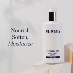 ELEMIS Revitalise-Me Hand & Body Lotion closeup of cream highlights citrus fragrance.