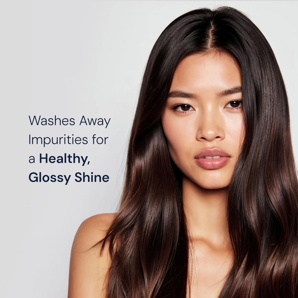 ELEMIS Revitalize-Me Shampoo on a shelf promotes glossy, healthier-looking hair after washing