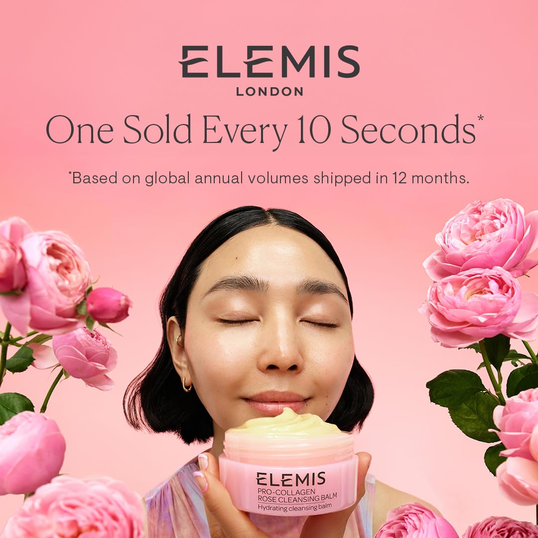 Elemis Pro-Collagen Rose Cleansing Balm ingredient view rose elderberry oils nourishing cleanse