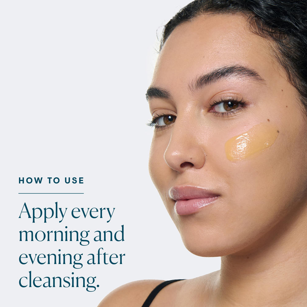 ELEMIS Serum before-after visual suggesting glow and refined texture