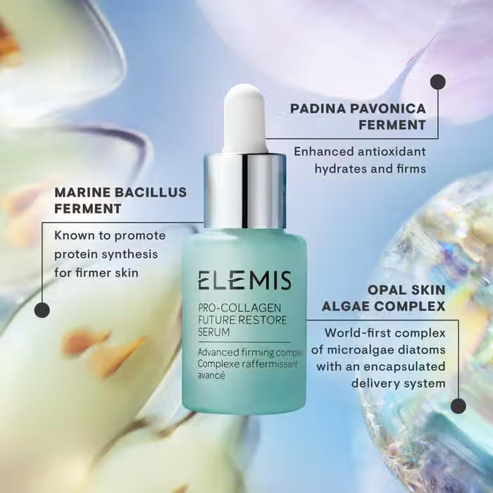 ELEMIS serum pump dispense enables precise, clean application.