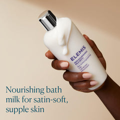 ELEMIS Skin Nourishing Milk Bath pour—gentle lather for daily moisture.