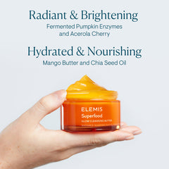 Close-up of creamy texture for ELEMIS Glow Cleansing Butter during massage.