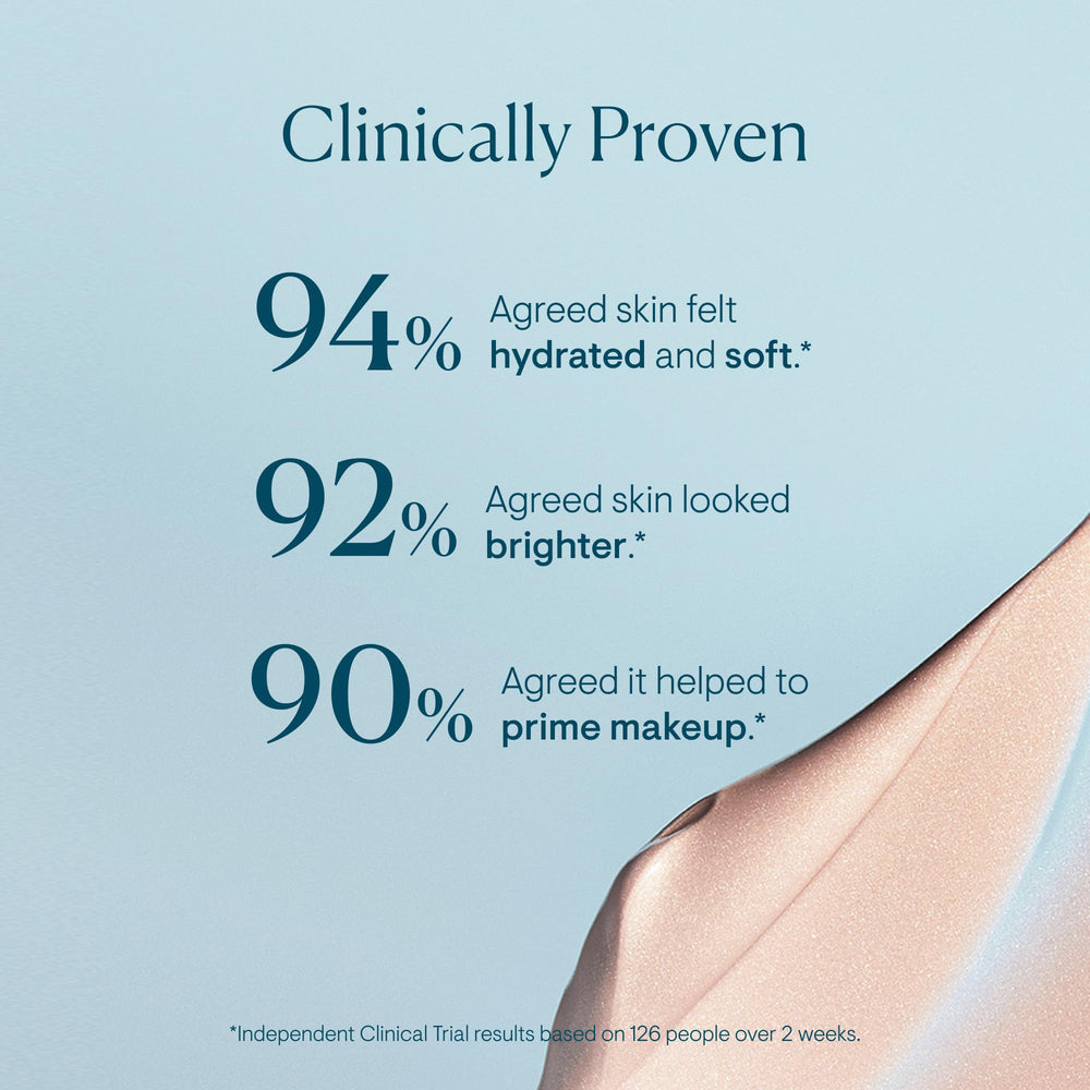 ELEMIS Superfood Glow Priming Moisturizer application demonstrates makeup-base prep for a smooth canvas
