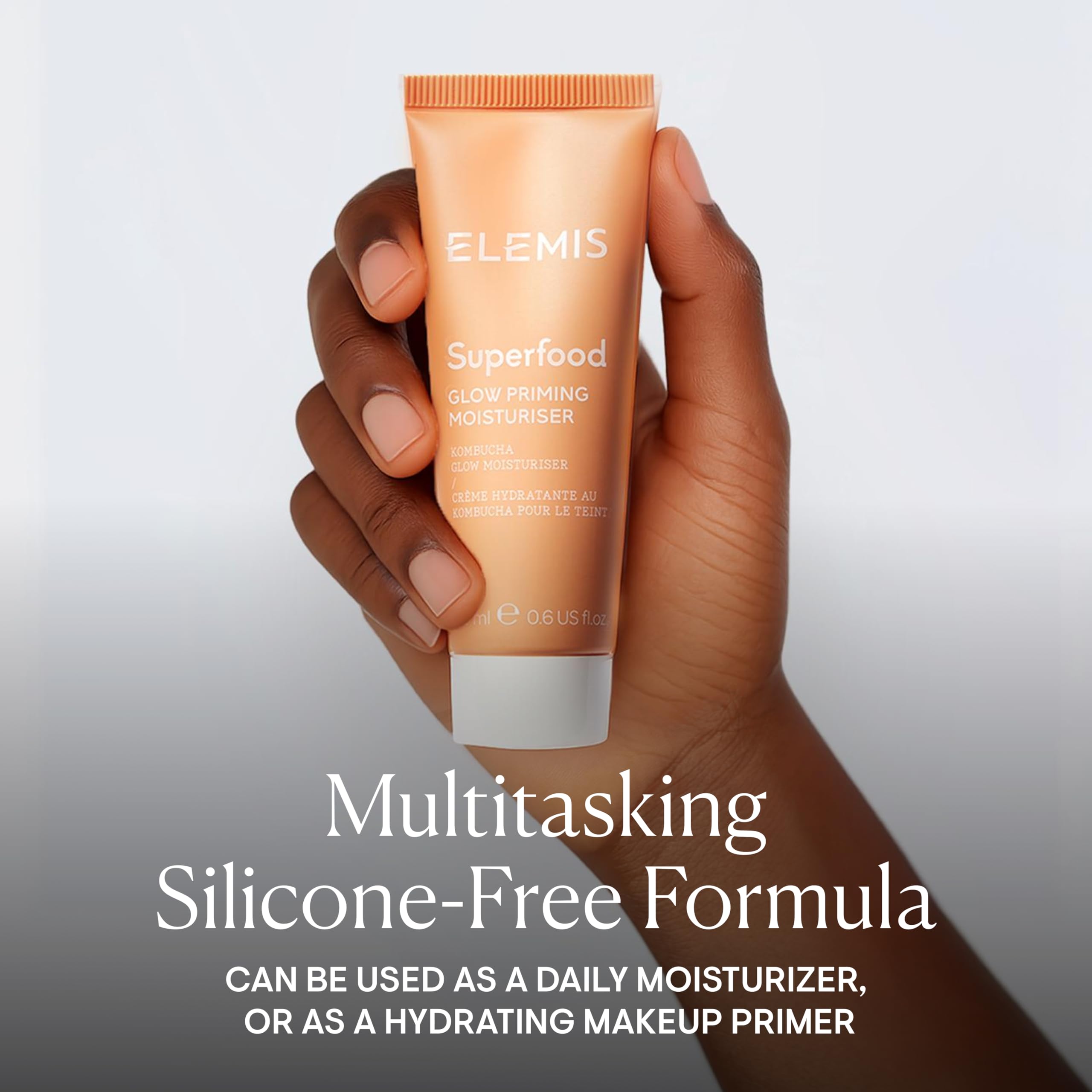 Luxurious packaging of ELEMIS Glow Priming Moisturizer in compact travel size.