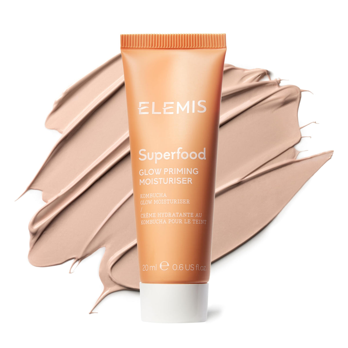 ELEMIS Superfood Glow Priming Moisturizer travel-size front view for radiant hydration.