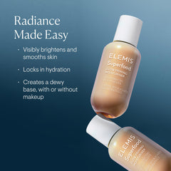 ELEMIS Superfood Glow Priming Moisturizer tube reveals creamy texture ideal for daily hydration