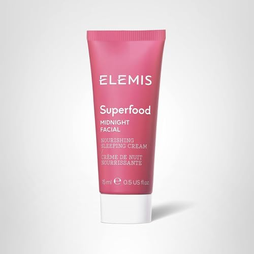 ELEMIS Superfood Midnight Facial travel-size packaging featured for nightly routines.
