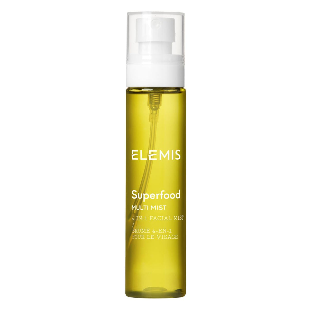ELEMIS Superfood Multi Mist bottle captures hero hydration for a glowing, refreshed complexion.