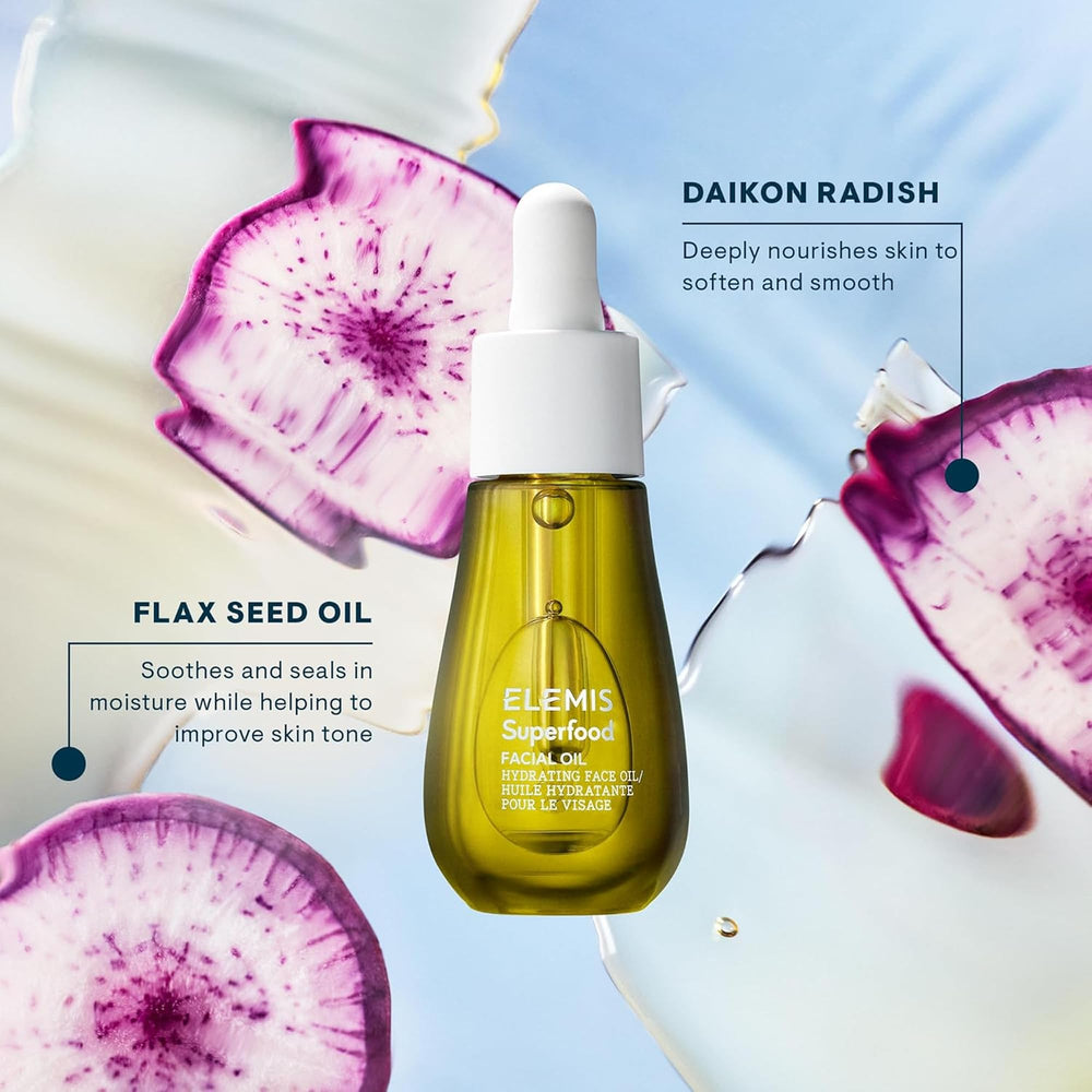 Elemis Superfood Oil daikon radish ingredient close-up for skin care feeding