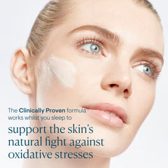 Elemis Ultra Smart Night Genius jar closeup emphasizes luxurious cream for firmness.