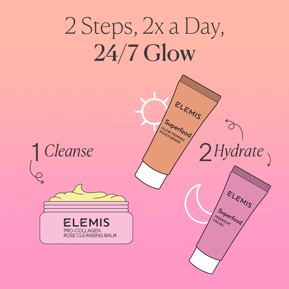 ELEMIS Glow Priming Moisturizer closeup texture shows dewy finish and smooth feel