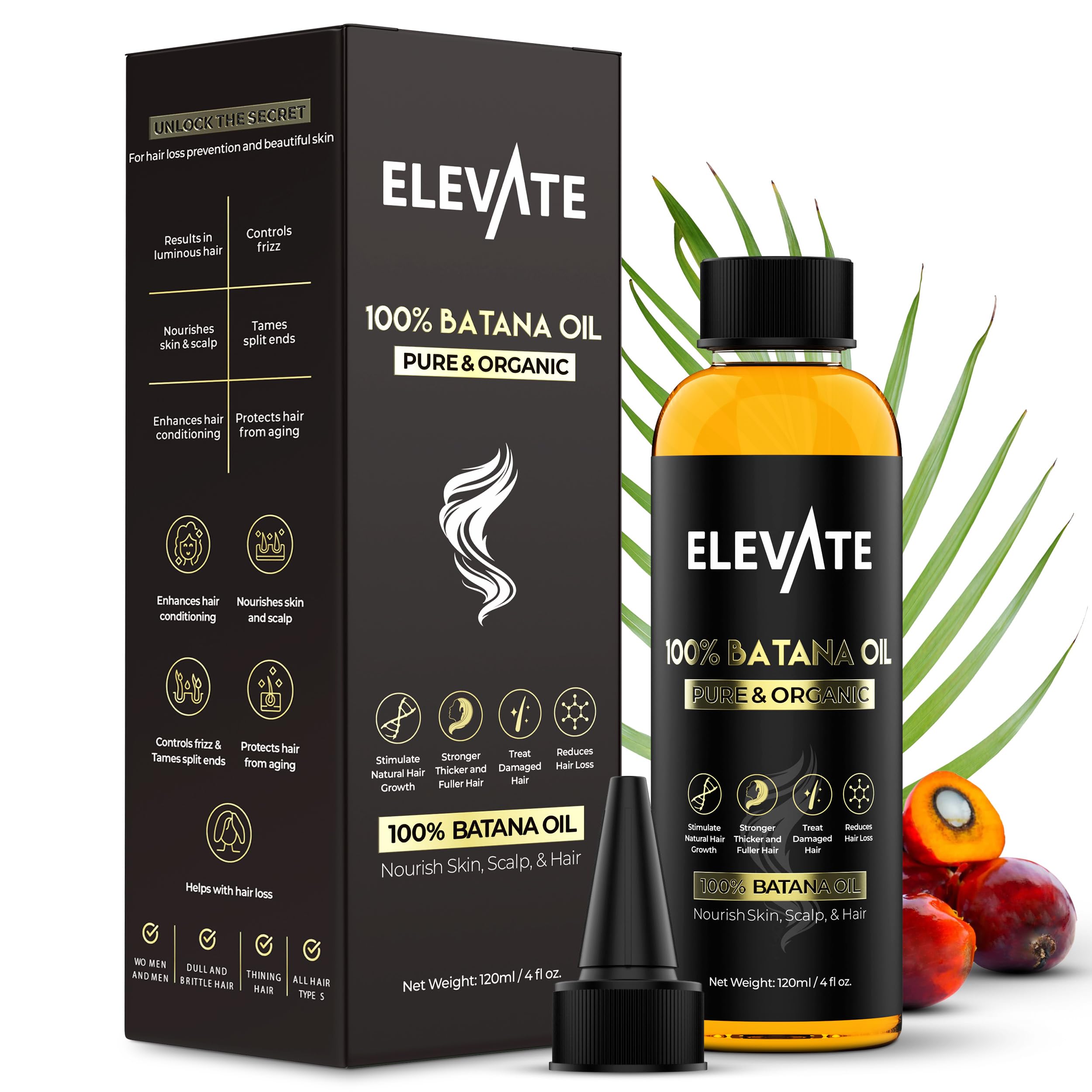 Elevate Batana Oil overnight-use—nourishing overnight regimen for stronger hair.