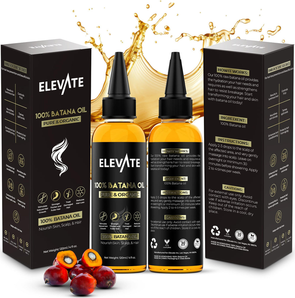 Elevate Batana Oil two-pack display demonstrates value and routine consistency.