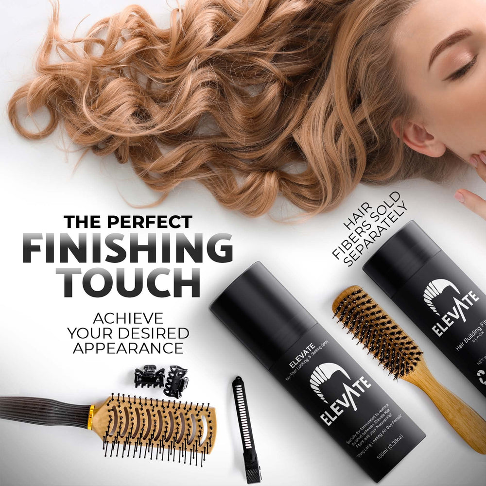 Elevate Hair Fiber Locking Spray during workout to show sweat resistance