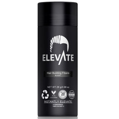 Elevate Hair Fibers packaging in BLACK, ready for discreet, instant fullness.