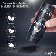 Elevate Hair Fibers crown coverage before-and-after look for fuller appearance.