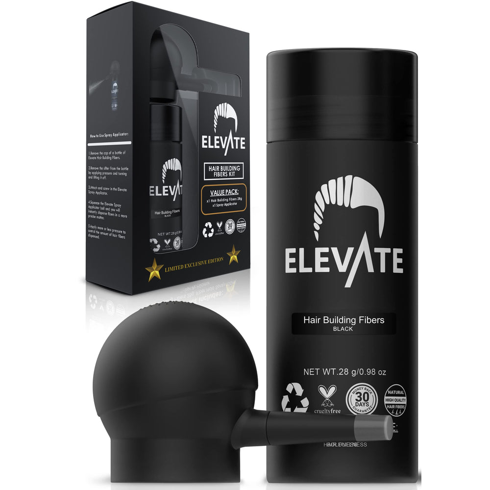 Elevate Hair Perfecting 2-in-1 Kit spray nozzle demonstrates precise coverage on thinning areas.